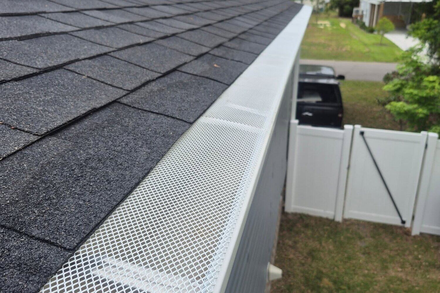 Gutter guards installed on a Salem area home